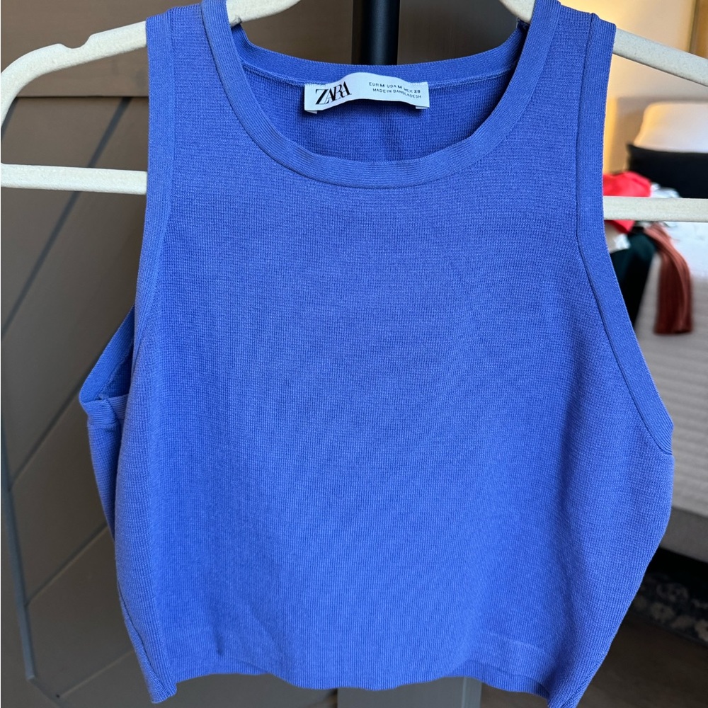 Zara blue crop top